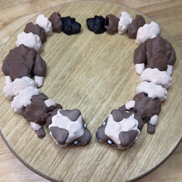 3D Printed Brown and Tan Ferret Figurine, Articulated Fidget Animal - Picture 7 of 7